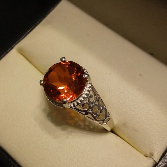 1.75ctw Genuine Fire Quartz 925 Sterling Silver - Picture 5 of 7